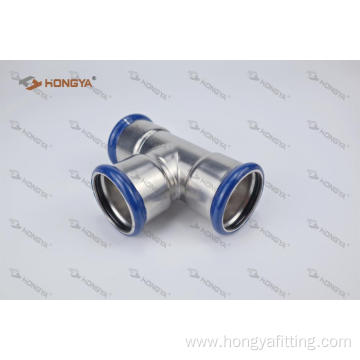 Steel press fitting TEE for water and gas